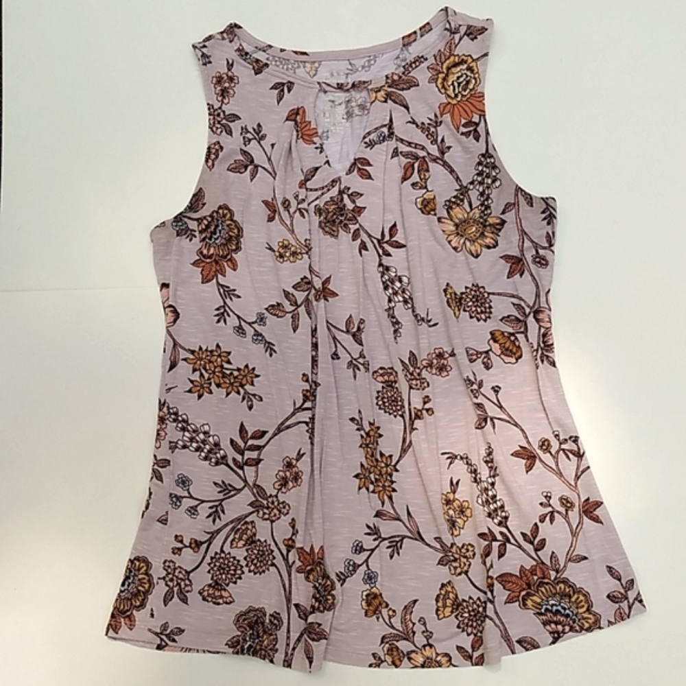 Knit Sleeveless Print Top Sz M